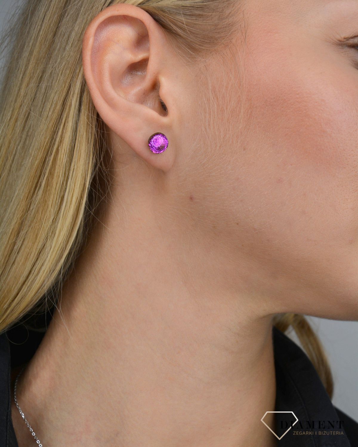 Kolczyki srebrne szkło weneckie różowe błyszczące Murano 28.jpg